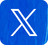 X logo on blue background