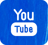 YouTube logo on blue background